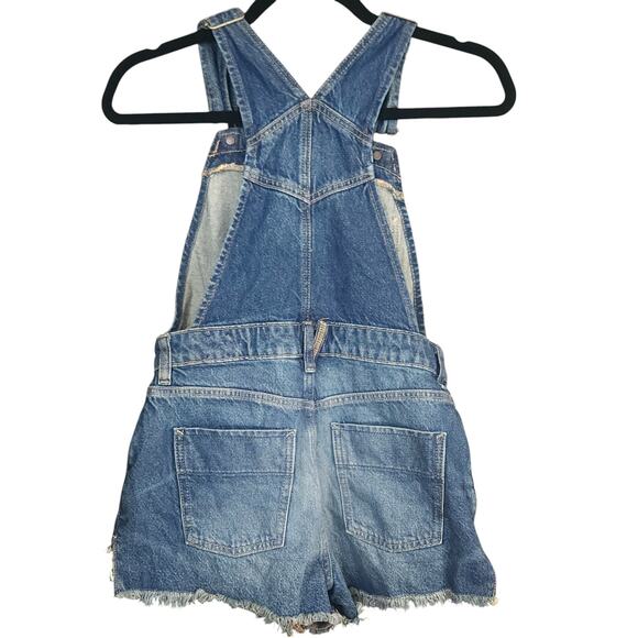 Free‎ People We The Free Denim Sunkissed Short Overalls Women's sz 0 | MSRP $108 - Picture 3 of 9